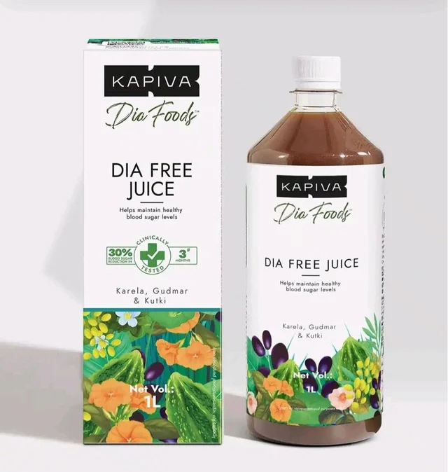 Kapiva Diafree Juice for Diabetes Care | Helps Maintain Healthy Blood Sugar Levels - 1 Ltr.