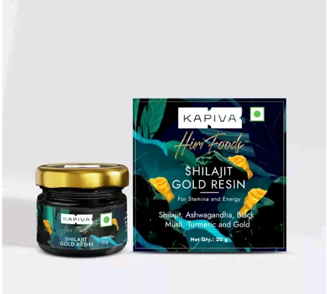 Kapiva Shilajit Gold Resin with Ashwagandha, Black Musli & Gokshura | For Stamina & Energy - 10 gm