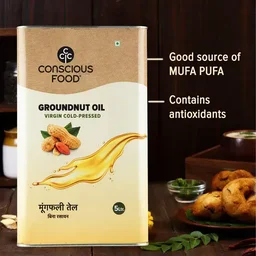 Conscious Food Organic Groundnut Oil Cold Pressed (5ltr)