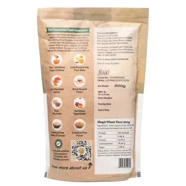 Conscious Food Organic Flour - Wheat Khapli (500g)