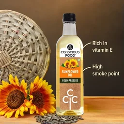 Conscious Food Organic Sunflower Oil Cold Pressed (1ltr)