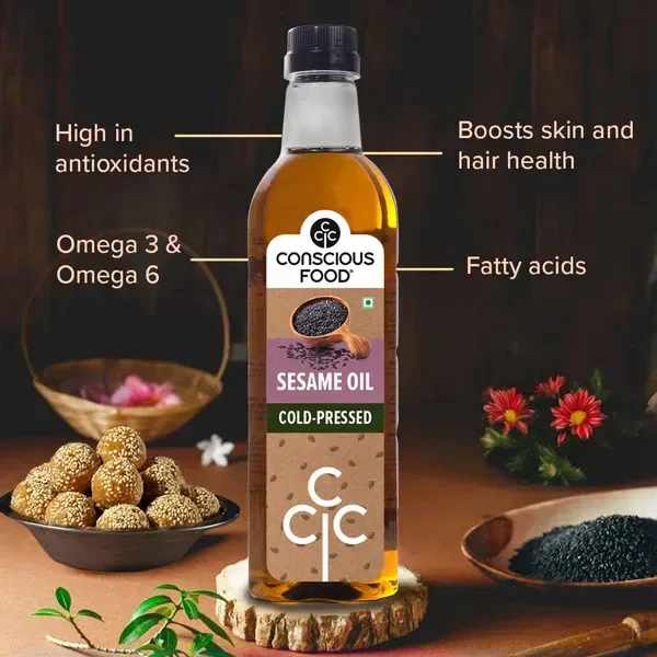 Conscious Food Organic Sesame Oil Cold Pressed (500ml)