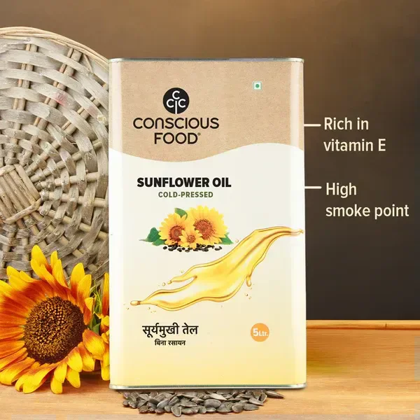 Organic Sunflower Oil Cold Pressed (5ltr)