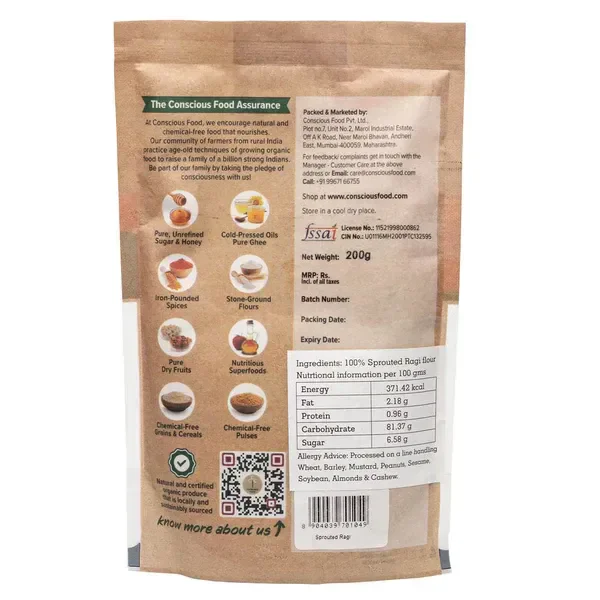 Conscious Food Organic Flour - Sorghum / Jowar Atta (500g)
