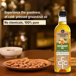 Conscious Food Organic Groundnut Oil Cold Pressed (1ltr)