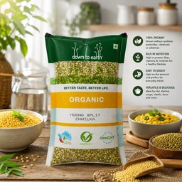 Down To Earth Organic Moong Split Chhilka 1Kg
