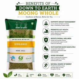 Down To Earth Organic Moong Whole 500 g