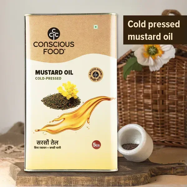 Organic Mustard Oil Cold Pressed (5ltr)