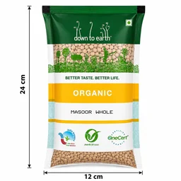Down To Earth Organic Masoor Whole 500 g