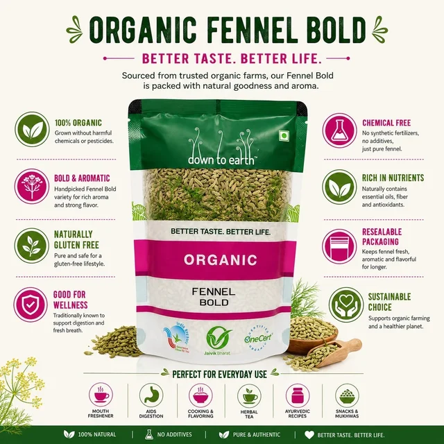 Down To Earth Organic Fennel Bold 100 g