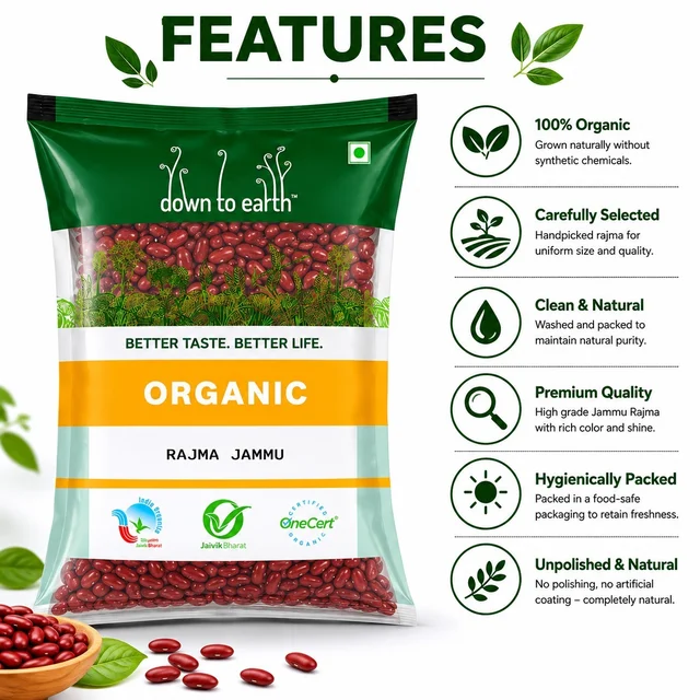 Down To Earth Organic Rajma Jammu 500 g