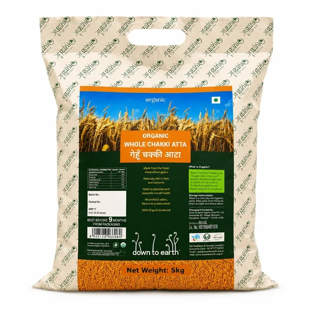 Down To Earth Organic Wheat Chakki Atta 5 Kg
