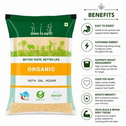 Down To Earth Organic Moth Dal Mogar 500 g