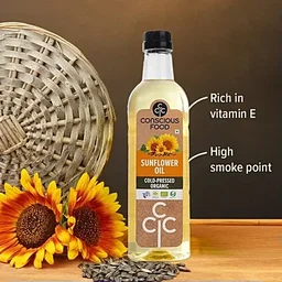 Conscious Food Organic Sunflower Oil Cold Pressed (500ml)