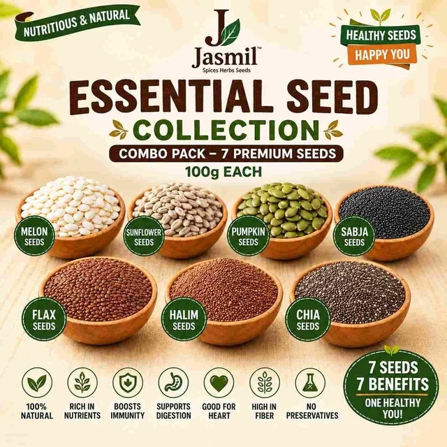 7 Essential Seed Combo Each 100g| Jasmil Spices