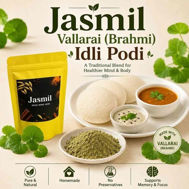 Homemade Vallarai (Brahmi) Idli Podi | Jasmil Spices