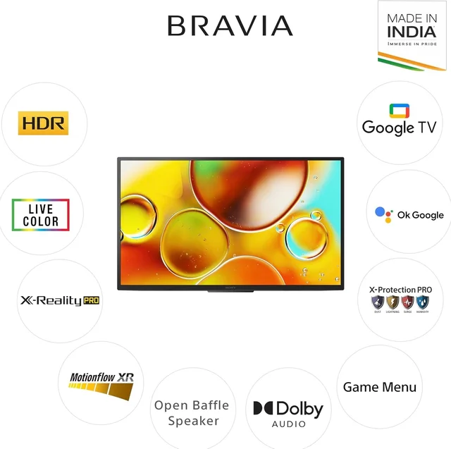 Sony BRAVIA 80 cm (32 inches) HD Ready Smart LED Google TV KD-32W835 (Black) - 32W835
