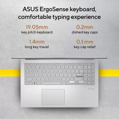 ASUS Vivobook Go 15 (2023), AMD Ryzen 3 7320U, 15.6-inch (39.62 cm) FHD, Thin & Light Laptop (8GB/512GB SSD/Windows 11/Office 2021/Alexa Built-in/Cool Silver/1.63 kg), E1504FA-NJ321WS - 39.62 cm (15.6 Inch), Silver, Ryzen 7 Hexa Core, 512 GB, 8 GB, LPDDR5, 7320U, up to 4.1GHz, SSD, NO, AMD, 6MB, AMD Radeon AMD, Windows 11 Home, Laptop, Power Adaptor, User Guide, Warranty Documents