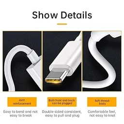 REALME Original 100W Supervooc Usb Type C Charging Data Cable for Realme 12 pro plus/11 pro plus/11/10/9 Pro/Narzo 60 Pro/60/50/50 pro/30 Support 65W Superdart and 33W Dart Also Quick Charge, White - TYPE-C VOOC