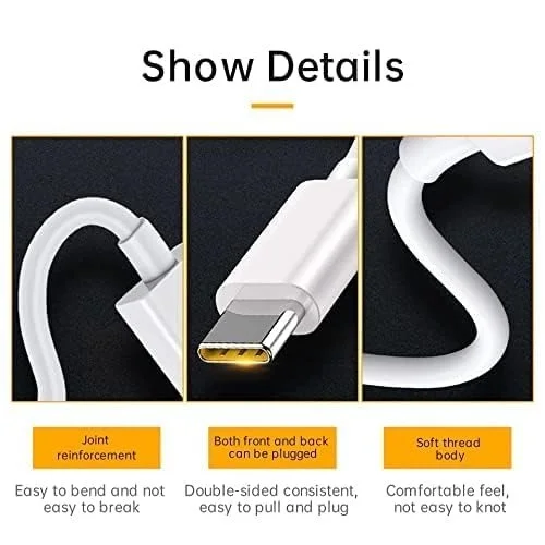 REALME Original 100W Supervooc Usb Type C Charging Data Cable for Realme 12 pro plus/11 pro plus/11/10/9 Pro/Narzo 60 Pro/60/50/50 pro/30 Support 65W Superdart and 33W Dart Also Quick Charge, White - TYPE-C VOOC