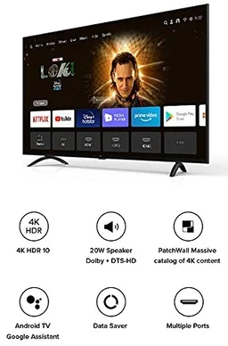 MI Mi TV 4X 43inch 4K UHD android smart TV with voice command - L43M4-4AIN