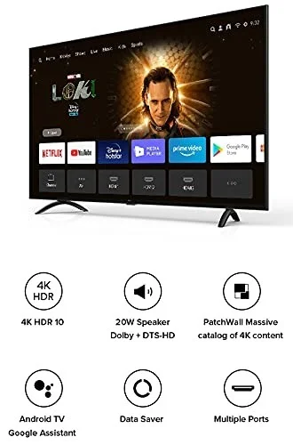 MI Mi TV 4X 43inch 4K UHD android smart TV with voice command - L43M4-4AIN