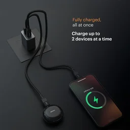 Noise Power Series 30W Gan Charger: 2 Ports (1 USB-C Type, 1 USB-A), iPhone 0-50% In 30Mins, With Globally Compatible, Supports All iPhones, Android Phones, Tablets (Black) - 30W GAN