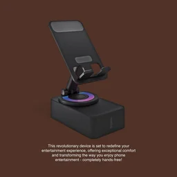 FINGERS Mini MOT (My-Own-TV) Bluetooth & USB Portable Speaker-Cum-Mobile Stand with 360ยฐ Rotation (Dazzling RGB Lights, 6-Hour Playback, Built-in Mic) - Rich Black - MINIMOT 5W