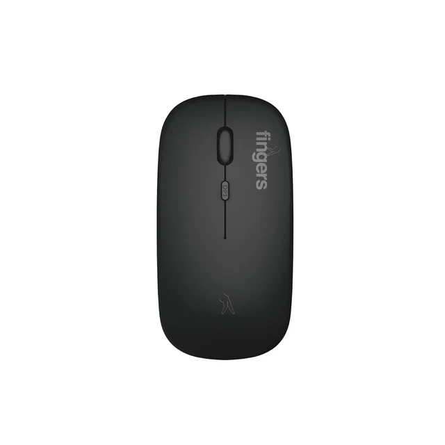FINGERS ComboRegal-D4 Wireless Deskset (Slim Design, X-Scissor Keys Laptop-Style Typing, Dual Mode - USB + Bluetooth, Rechargeable Type-C, 1600 DPI & Multi-Device Compatible), Carbon Grey - REGAL D4