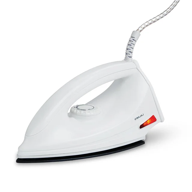 Bajaj DX-6 1000 Watts Dry Iron | Advance Soleplate And Anti-Bacterial German Coating Technology | Thermol Fuse Safety | Auto Shut-Off | Cool Touch Body | 2 Yr Warranty | White - DX6