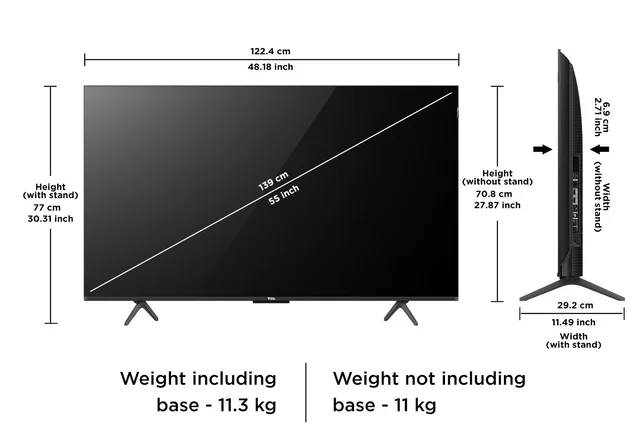 TCL 55" QLED 4K UHD TV with 2.1ch ONKYO built in woofer, 120hz rate (C61B, C655) - 55C655