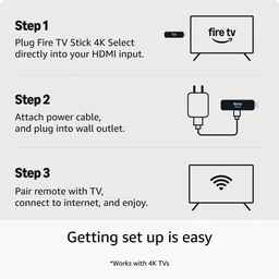Amazon Fire TV Stick 4K (newest model), start streaming in 4K, Alexa voice search, stream lakhs of movies & episodes, free and live TV - TV STICK 4K, Black