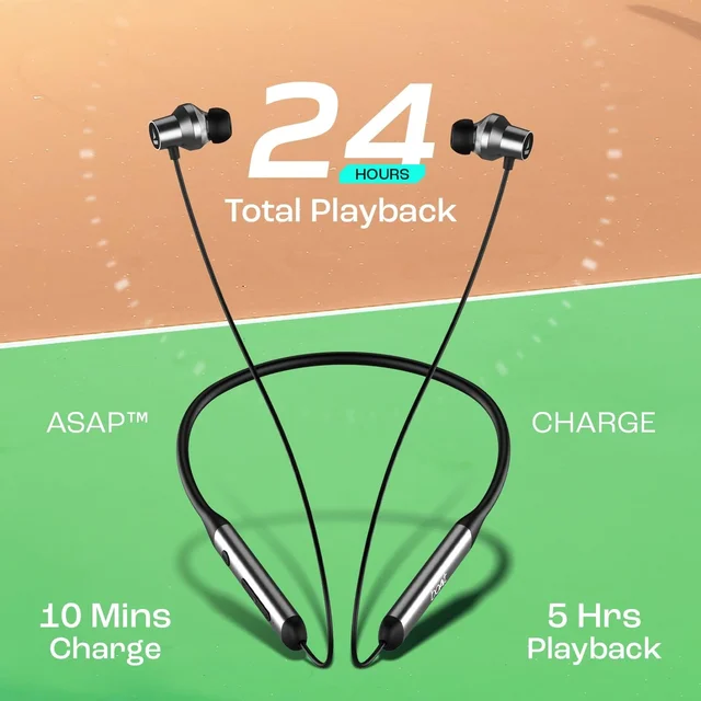 boAt Boat Rockerz 280 ANC w/Crystal Bionic Sound Powered by Dirac Opteo, Active Noise Cancellation, 13mm Drivers, ASAP Charge, 24H Playback & ENx Tech in- Ear Bluetooth Neckband - Rockerz 280 ANC