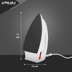 Bajaj DX-6 1000 Watts Dry Iron | Advance Soleplate And Anti-Bacterial German Coating Technology | Thermol Fuse Safety | Auto Shut-Off | Cool Touch Body | 2 Yr Warranty | White - DX6