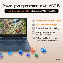 HP Victus, 13th Gen Intel Core i5-13420H, 6GB RTX 3050, 16GB DDR4(Upgradeable) 512GB SSD, FHD, 144Hz, 300 nits, IPS, 15.6''/39.6cm, Win11, M365* Office24, Mica Silver, 2.3kg, fa2700TX, Gaming Laptop - 15.6 Inches, Silver, Core i5, 13th Gen, 512 GB, 16 GB, DDR4, 13620H, up to 4.6 GHz, SSD, NO, Intel, 12 MB, NVIDIA GeForce RTX 5050, Windows 11 Home, Laptop, Power Adaptor, User Guide, Warranty Documents