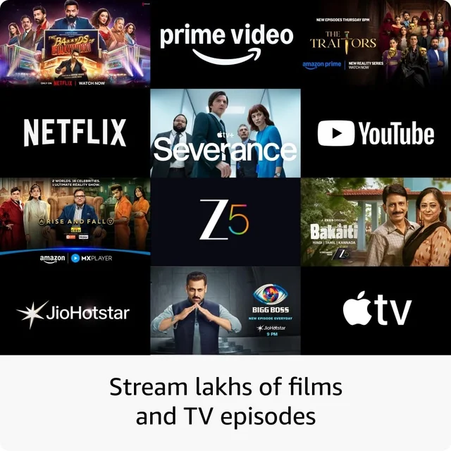 Amazon Fire TV Stick 4K (newest model), start streaming in 4K, Alexa voice search, stream lakhs of movies & episodes, free and live TV - TV STICK 4K, Black