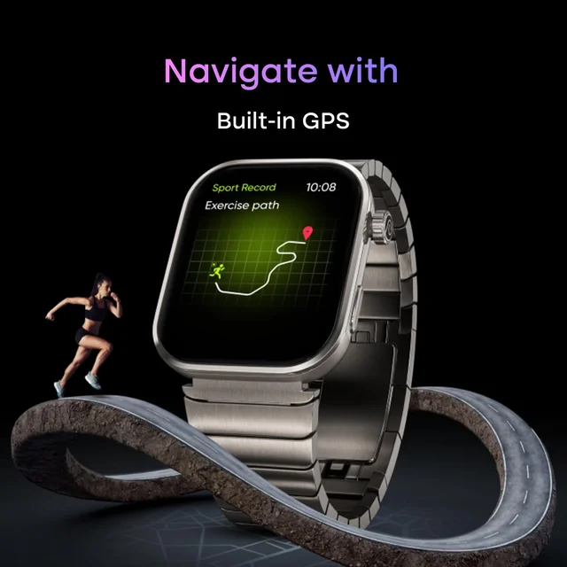 Noise Pro 6 Max Smart Watch:Intelligent with Noise AI, Endless AI Watch Faces, AI Companion, 1.96” AMOLED, Stainless Steel Build, Built-in GPS, 5 ATM, EN2 Processor, for iOS & Android(Chrome Black) - PRO 6 MAX
