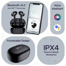 boAt Boat Newly Launched Airdopes 71 TWS Earbuds with 40 Hours Playtime, Dual Mics with ENxTM, ASAPᵀᴹ Charge, IWPᵀᴹ, BEASTᵀᴹ Mode with 50 ms Low Latency, IPX4 & Pocketable ID - 71