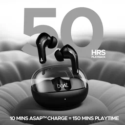 boAt Boat Airdopes 311 Pro, 50HRS Battery, Fast Charge, Dual Mics ENx Tech, Transparent LID, Low Latency, IPX4, IWP Tech, v5.3 Bluetooth Earbuds, TWS Ear Buds Wireless Earphones with mic - 513 ANC