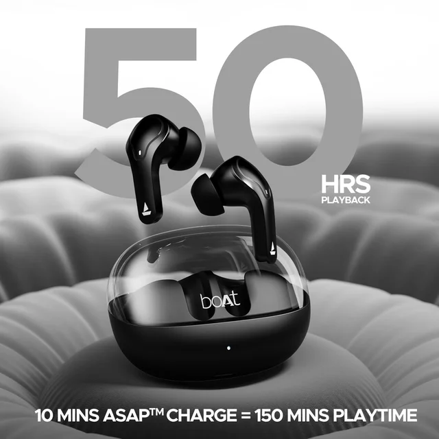 boAt Boat Airdopes 311 Pro, 50HRS Battery, Fast Charge, Dual Mics ENx Tech, Transparent LID, Low Latency, IPX4, IWP Tech, v5.3 Bluetooth Earbuds, TWS Ear Buds Wireless Earphones with mic - 513 ANC