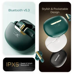 boAt Boat Airdopes 141 ANC, Active Noise Cancellation(~32dB), 50ms Low Latency, 4Mics ENx, 42Hrs Battery, Fast Charge, IPX5, v5.3 Bluetooth TWS in Ear Earbuds Wireless Earphones with mic (Green) - 141 ELITE ANC