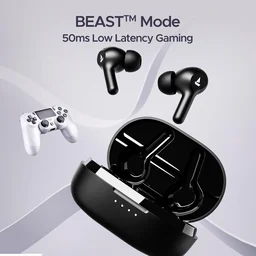 boAt Boat Newly Launched Airdopes 71 TWS Earbuds with 40 Hours Playtime, Dual Mics with ENxTM, ASAPᵀᴹ Charge, IWPᵀᴹ, BEASTᵀᴹ Mode with 50 ms Low Latency, IPX4 & Pocketable ID - 71