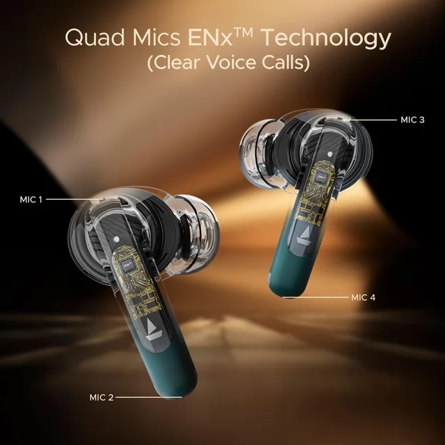 boAt Boat Airdopes 141 ANC, Active Noise Cancellation(~32dB), 50ms Low Latency, 4Mics ENx, 42Hrs Battery, Fast Charge, IPX5, v5.3 Bluetooth TWS in Ear Earbuds Wireless Earphones with mic (Green) - 141 ELITE ANC
