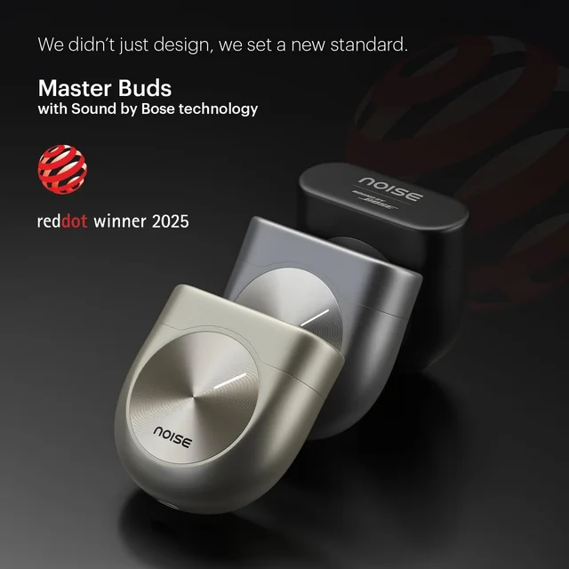 Noise Master Buds, Sound by Bose in-Ear Bluetooth Earbuds, Up to 49dB Adaptive ANC, LHDC 5.0, Immersive Spatial Audio, 44H Playtime with 6 mic ENC, Dual Pairing, IPX5 Ear Buds TWS - MASTER BUDS