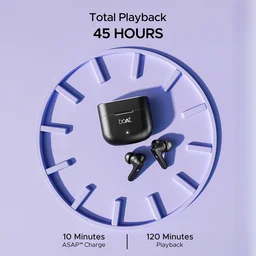 boAt Boat Airdopes 91, 45HRS Battery, 50ms Low Latency, ENx Tech, Fast Charge, IPX4, IWP Tech, v5.3 Bluetooth Earbuds, TWS Ear Buds Wireless Earphones with mic - 91