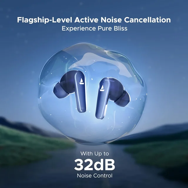 boAt Boat Airdopes 131 Elite ANC, 32dB Active Noise Cancellation, 60HRS Battery, Ambient Mode, 4Mics ENx, Fast Charge, IPX5, v5.3 Bluetooth Earbuds, TWS Ear Buds Wireless Earphones with mic - 131 ELITE ANC