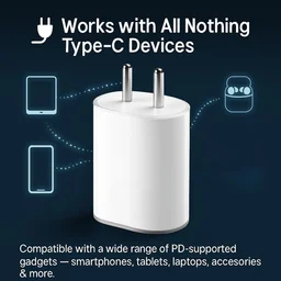 CMF by Nothing 45W Type-C Power Fast Charger Adapter | Compatible with CMF Phone 1, Nothing Phone 2a Plus, Phone 2a, Phone 2, Phone 1 | Quick Charge 3A Wall Charging for Android - 45W