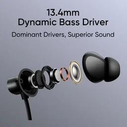 REALME realme Buds Wireless 3 Neo in Ear Bluetooth Neckband with 13.4 Mm Dynamic Bass Boost Driver,Upto 32 Hours Playback,Fast Charge,Ai Enc,45Ms Low Latency,Ip55 Dust&Water Resistannt&Bluetooth V 5.4 Black - WIRELESS 3 NEO