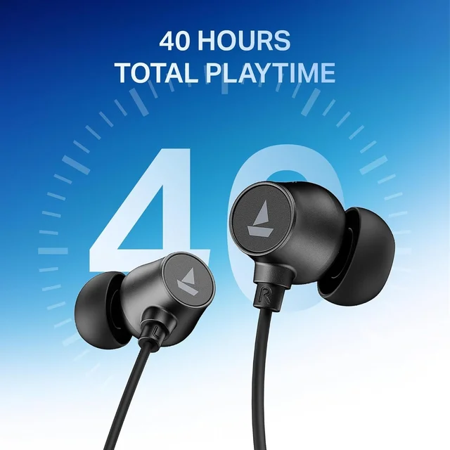 boAt Boat Rockerz 301 ANC, (~30dB) ANC, 13mm Drivers,ENx, 40ms Low Latency, Hall Switch, Stream Ad Free Music via App Support, Bluetooth Neckband, Wireless with Mic Earphones - Rockerz 301 ANC
