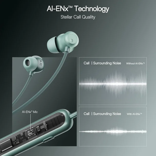 boAt Boat Rockerz 210 ANC Bluetooth in Ear Neckband w/Spatial Audio, 30dB ANC, AI-ENx Technology, 40hrs Playback, EQ Modes, 13 mm Drivers, Dual Pairing & Fast Pair - Rockerz 210 ANC